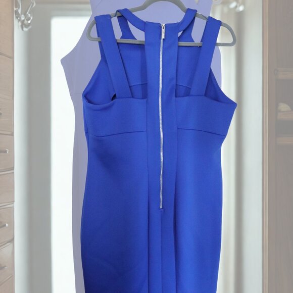 Calvin Klein Size 14 Blue Bodycon Dress - Picture 2 of 5